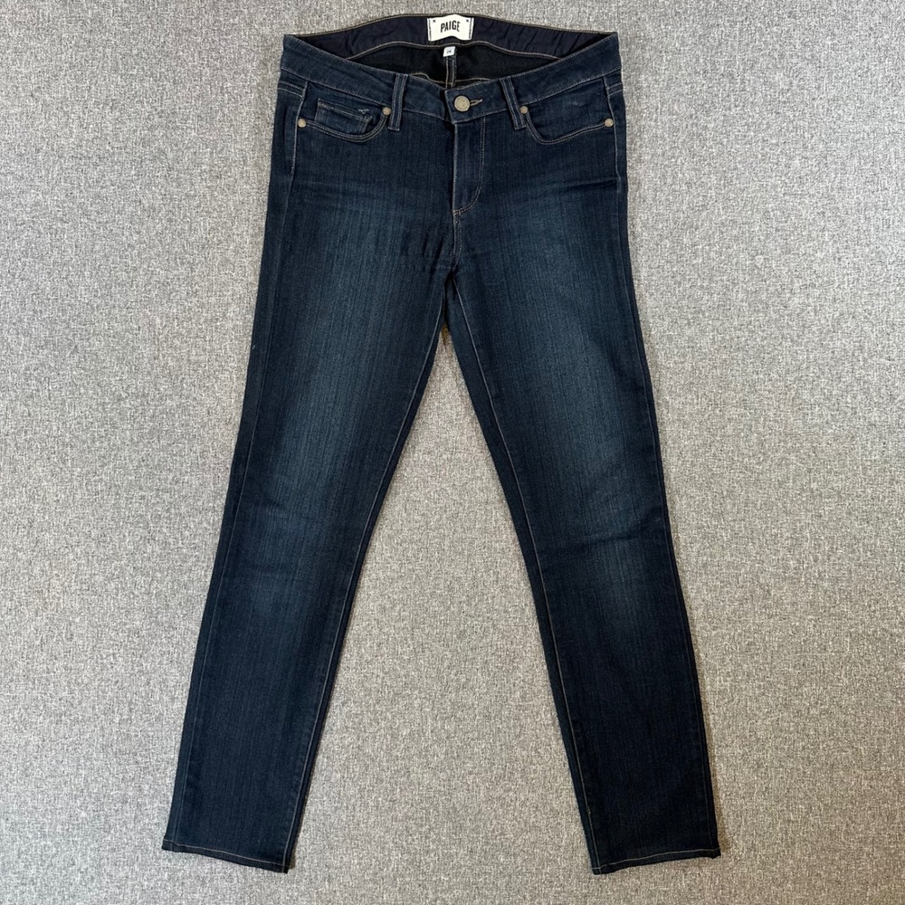 Paige Jeans Womens 28 Skyline Skinny Dark Blue‎ Stretch Denim Made in USA